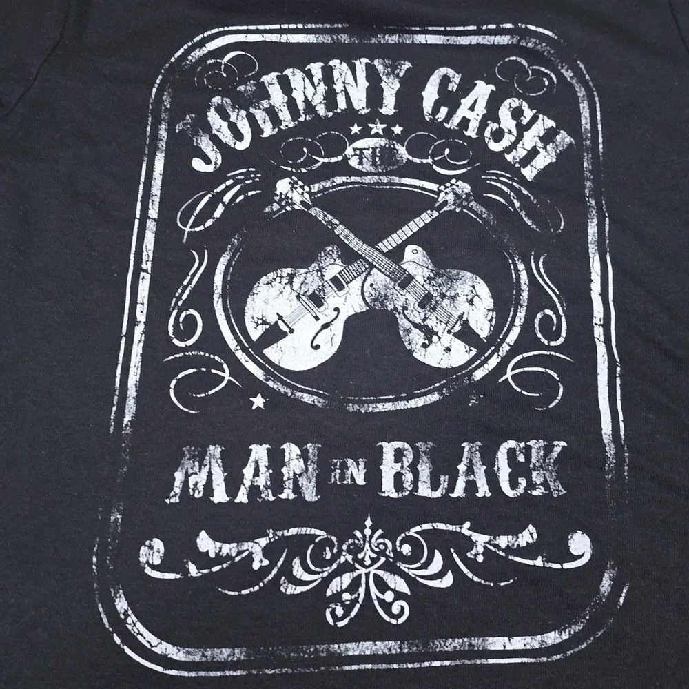 Johnny Cash Kids Man In Black Distressed Graphic T-Shirt Black‎ 4T